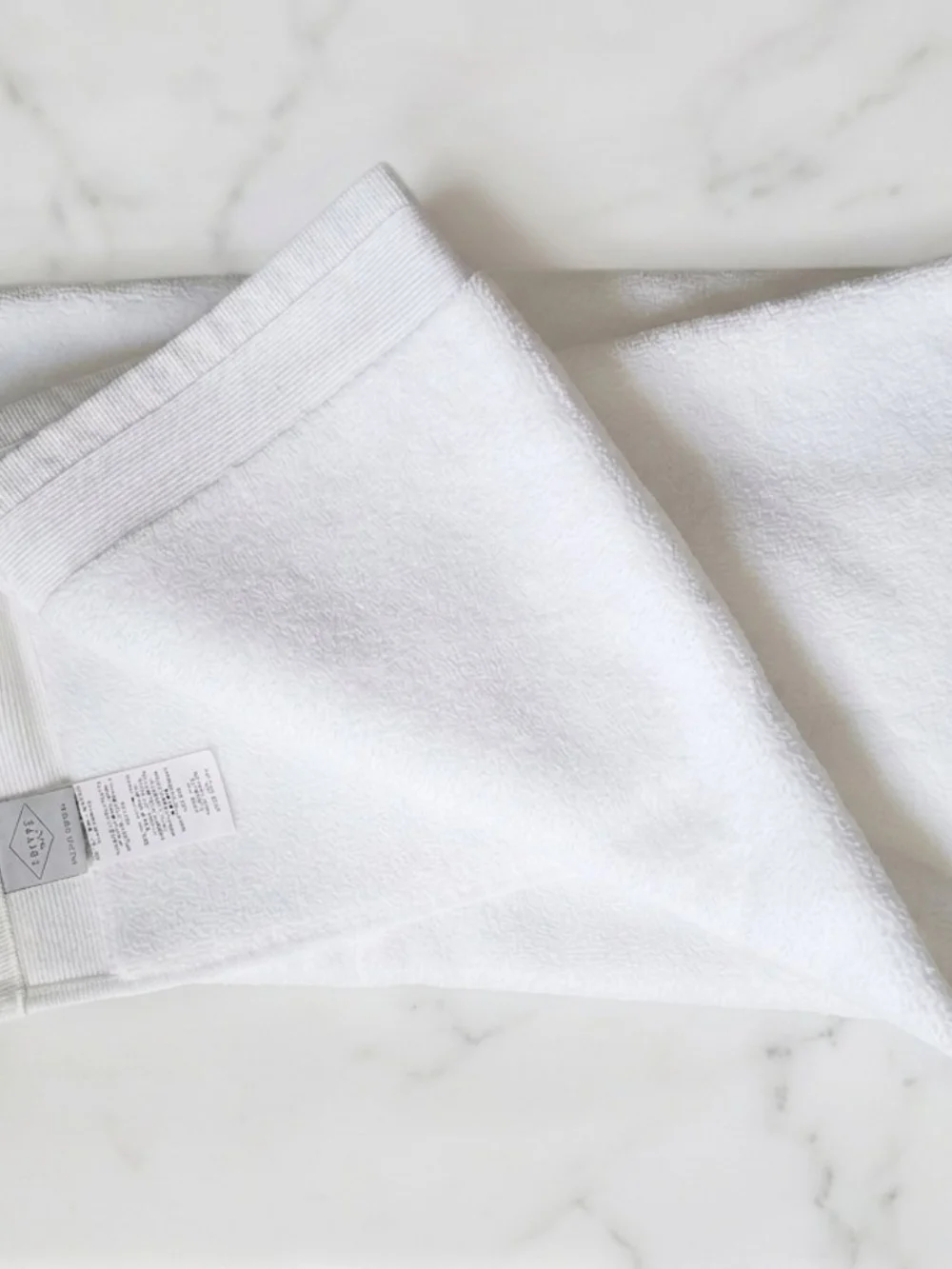 Frette White Cotton Rib-Trim Bath Mat.